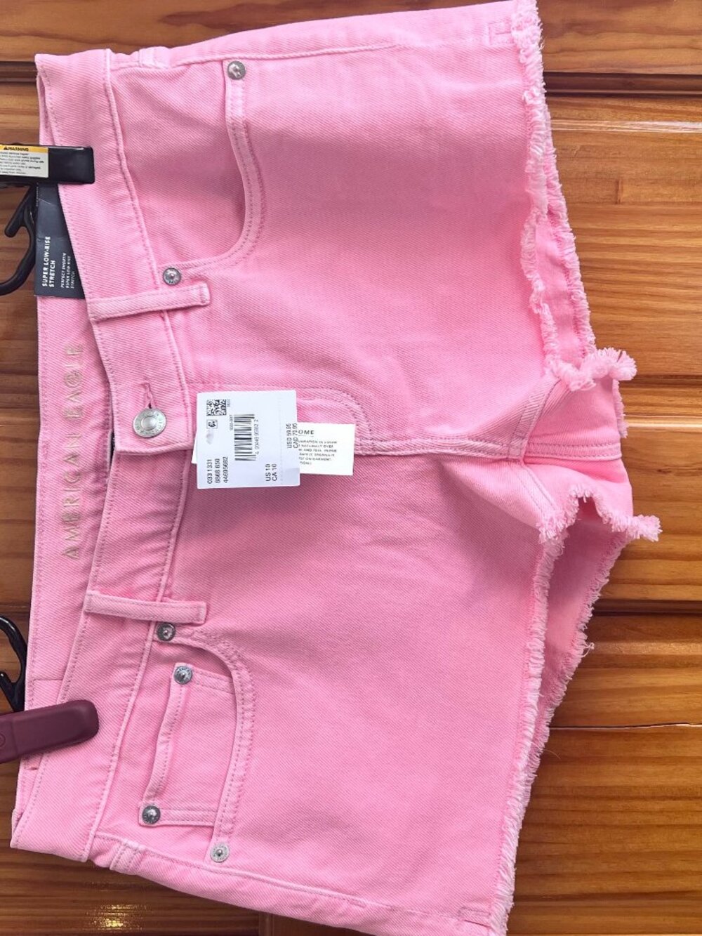 NWT American Eagle Perfect Shortie Pink Super Low Rise Shorts Size 10